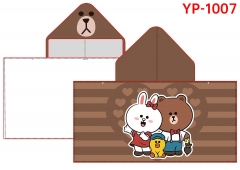 Line Bear Brown & Bunny Cony Cartoon Bath Towel Anime Hooded Cloak
