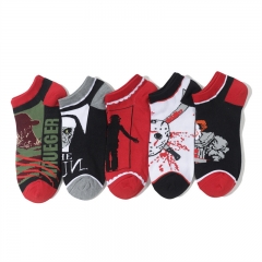 5 Styles Child's Play Black Friday Free Size Anime Short Socks