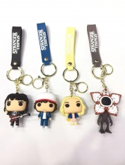 4 Styles Stranger Things Anime PVC Figure Keychain