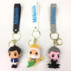 3 Styles The Little Mermaid Anime PVC Figure Keychain