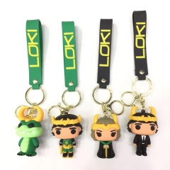 4 Styles Marvel Loki Anime PVC Figure Keychain