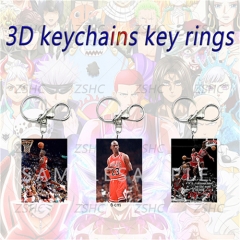 NBA Stars Cartoon Pattern 3D Motion Anime Keychain