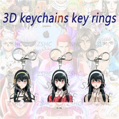 Spy×Family Cartoon Pattern 3D Motion Anime Keychain