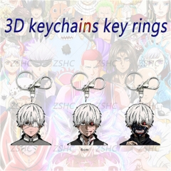 2 Styles Tokyo Ghoul Cartoon Pattern 3D Motion Anime Keychain