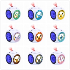 36 Styles Pokemon Cartoon LCD Anime White Projection Alarm Clock