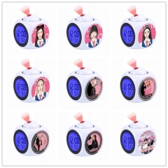 白色BLACK PINK-新货精品动漫台钟多功能LCD投影闹钟