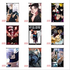 60*90CM 30 Styles Jujutsu Kaisen Wallscrolls Decorative Anime Wall Scroll