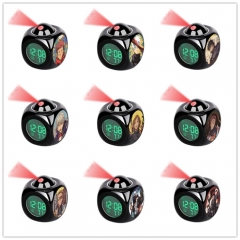 10 Styles Jujutsu Kaisen Cartoon LCD Anime Black Projection Alarm Clock
