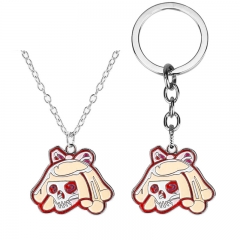 2 Styles Cyberpunk 2077 Cartoon Anime Alloy Necklace Keychain