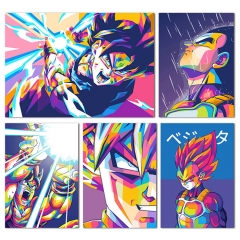 （帆布材质）ebay速卖通龙珠日本动漫帆布画 悟空贝吉塔卡通儿童房七龙珠海报