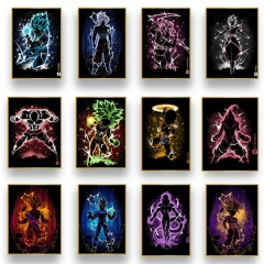 （帆布材质）跨境日本动漫龙珠悟空海报 dragon ball七龙珠孙悟饭贝吉塔帆布画