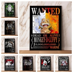 （帆布材质）shopee速卖通水彩日本动漫海报 海贼王通缉令悬赏令帆布画芯挂画