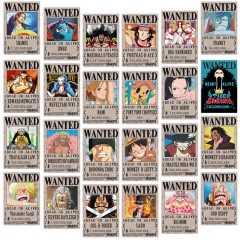 （帆布材质）亚马逊海报海贼王通缉令24张 悬赏令航海王日式动漫海报装饰画