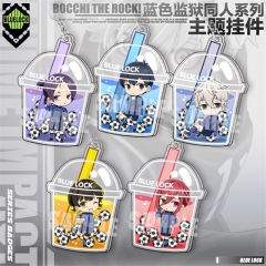 4 Styles 5CM Blue Lock Cartoon Pendant Keychain Kawaii Acrylic Keyring
