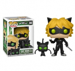 10CM Funko POP Miraculous Ladybug 360# Cat Noir Anime PVC Figure Toy Doll