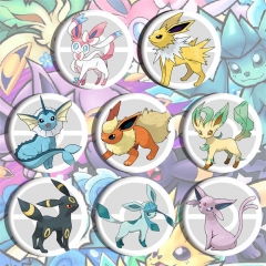 8 Styles Pokemon Pikachu Cartoon PU Anime Alloy Badge Brooch