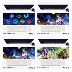 3 Styles (80*30*0.3CM) Genshin Impact Cartoon Anime Mouse Pad