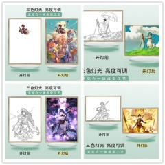 (带电) 大号A4（USB插电款）犬夜叉  灯光画小夜灯摆件卧室床头电视柜情侣礼物创意发光画