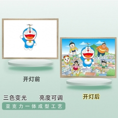 (带电) 大号A4（USB插电款）哆啦A梦灯光画小夜灯摆件卧室床头电视柜情侣礼物创意发光画