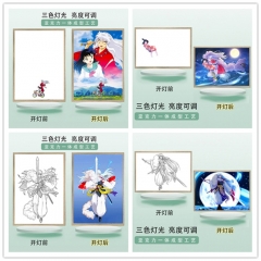 (带电) 大号A4（USB插电款）犬夜叉  灯光画小夜灯摆件卧室床头电视柜情侣礼物创意发光画