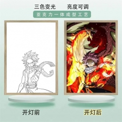 (带电) 大号A4（USB插电款）妖精的尾巴 灯光画小夜灯摆件卧室床头电视柜情侣礼物创意发光画