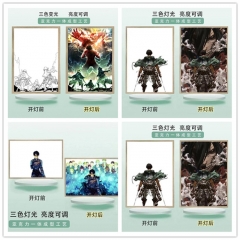 (带电) 大号A4（USB插电款）进击的巨人动漫灯光画小夜灯摆件卧室床头柜摆画情侣礼物创意画