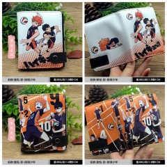 2 Styles Haikyuu Cartoon Pattern Coin Purse PU Anime Wallet