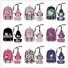 20 Styles 3PCS/SET Hello Kitty Cartoon Anime Backpack Bag+Pocket Bag+Pencil Bag Set