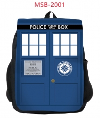 2 Styles Doctor Who Cartoon Pattern Anime Backpack Bag