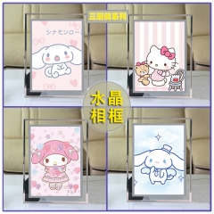 48 Styles 15*20CM Sanrio Hello Kitty Kuromi Cinnamoroll My Melody Anime Crystal Photo Frame (With Picture)