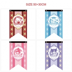 7 Styles 50*30CM Sanrio Melody Kuromi Cartoon Decoration Anime Flag