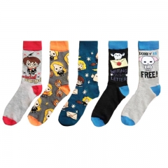 5 Styles Harry Potter Cotton Socks Cosplay Anime Long Socks