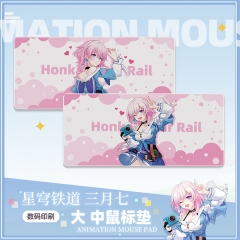 崩坏星穹铁道三月七大中鼠标垫 锁边动漫二次元鼠标垫超大