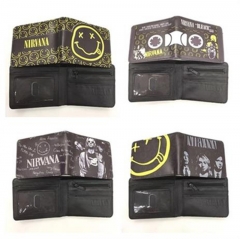 4 Styles 9.5x22.5CM Nirvana Cartoon Pattern Coin Purse Anime PU Wallet