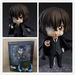 10CM Nendoroid 1748# Bungo Stray Dogs Dazai Osamu Anime Action Figure Toy（Can change faces）
