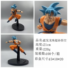 龙珠超 蓝发 孙悟空 高约21cm 重约220g 彩盒尺寸15X10X20 彩装箱数100个一箱