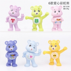彩虹熊爱心熊6款公仔手办