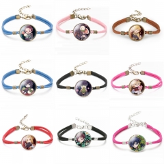 12 Styles Demon Slayer: Kimetsu no Yaiba Cartoon Leather Bangles Anime Bracelet