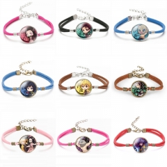 12 Styles Demon Slayer: Kimetsu no Yaiba Cartoon Leather Bangles Anime Bracelet