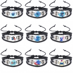16 Styles Lilo & Stitch Cartoon Leather Bangles Anime Bracelet