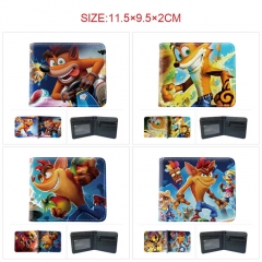 Crash Bandicoot  彩图pu皮革 二折对折钱包
