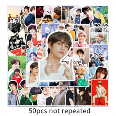 50张BTS涂鸦贴纸 个性明星周边手账贴纸DIY滑板行李箱贴纸防水