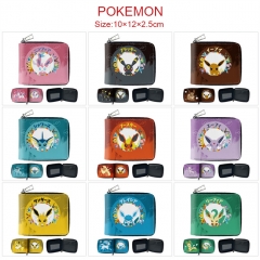 16 Styles Pokemon Cartoon PU Zipper Short Anime Wallet Purse