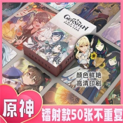（原神）元申镭射小卡 盒装50张1盒 动漫二次元散兵胡桃钟离拍立得卡片