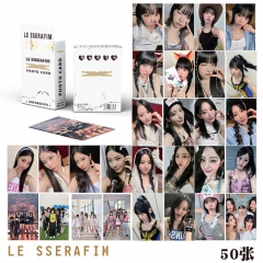 LE SSERAFIM镭射小卡 盒装50张一盒 明星周边专辑小卡LOMO卡三寸