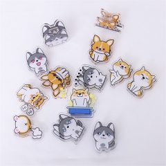 14 Styles 4CM Shiba Inu Cute Acrylic Photo Clip Multi-Functional Anime PP Clip