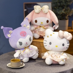 35CM 4 Styles Original Sanrio Hello Kitty Kuromi Cinnamoroll Cartoon Soft Anime Plush Toy Doll