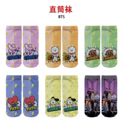 BTS防弹少年团K 精品动漫全彩直筒袜