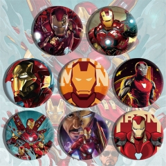 8PCS/SET Iron Man Anime Alloy Badge Brooch