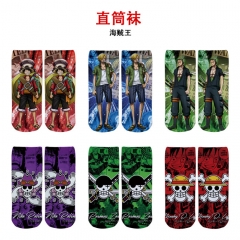 海贼王 精品动漫全彩直筒袜